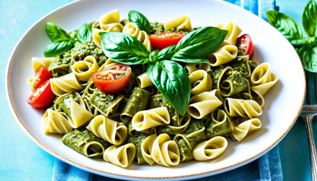 Vegan pesto pasta