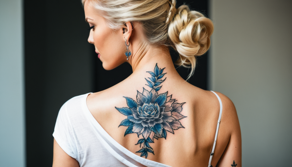 Flowery back tattoo