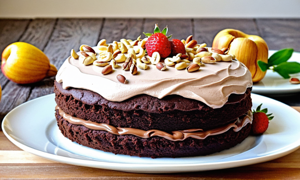 Oil free Choc cake with cashew icing